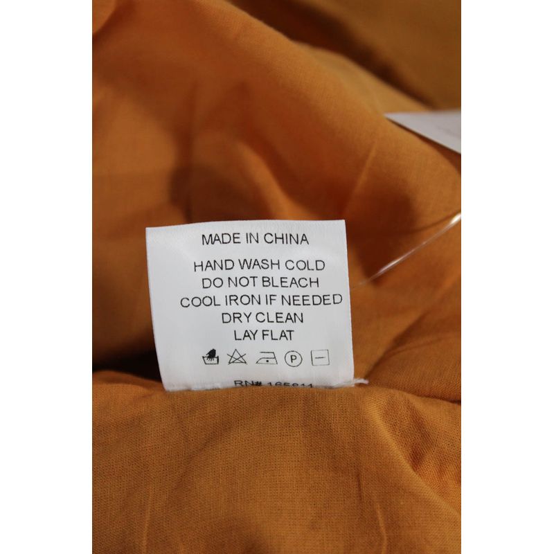 Fibflx Womens Orange Trapeze Swing Linen Midi Dress Sleeveless Size S — image 5 of 6